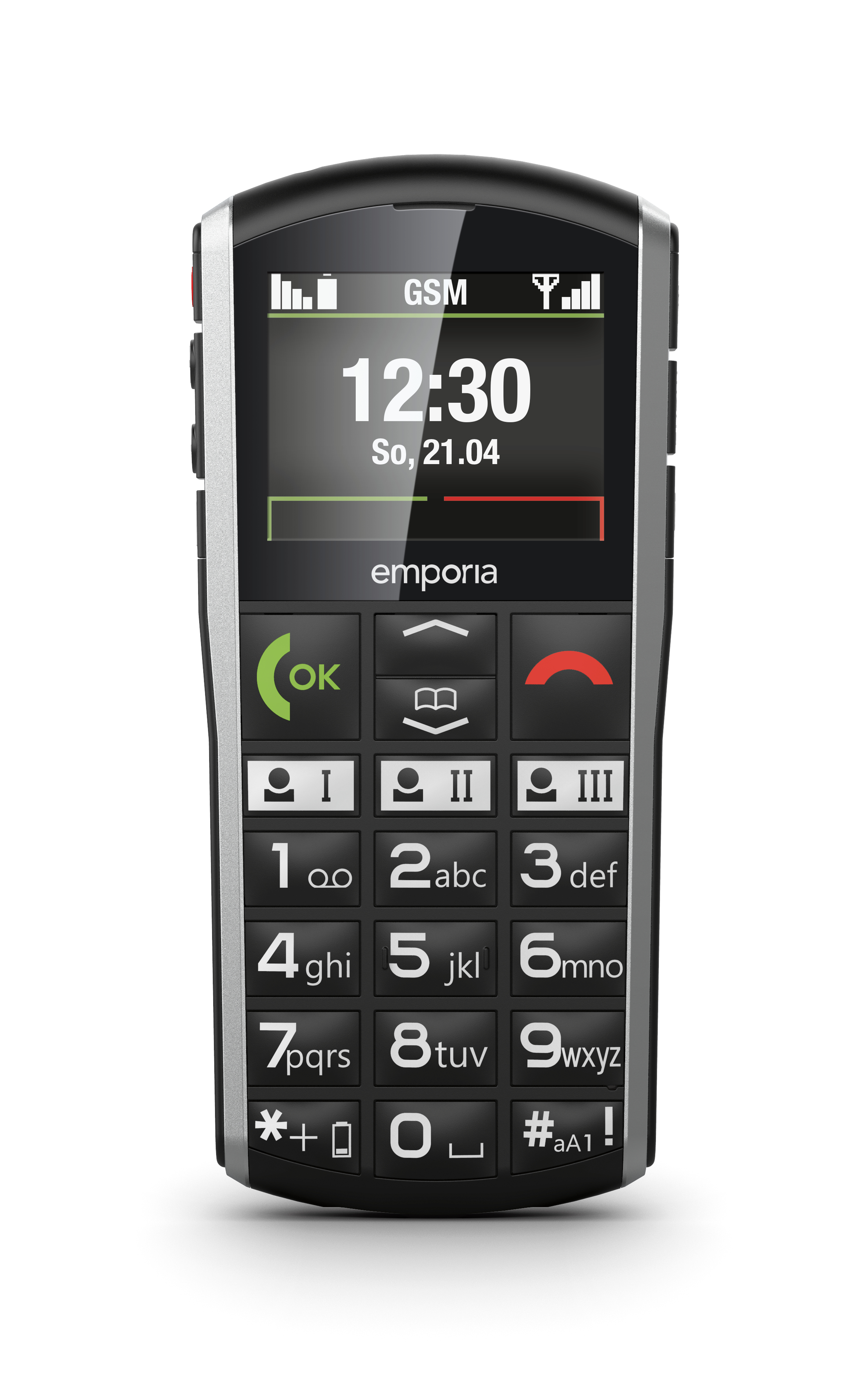 Image of Emporia SiMPLiCiTY 5.08 cm (2") 90 g Black, Silver Senior phone