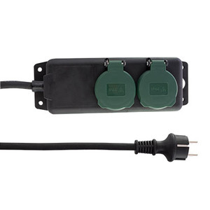 Image of REV 0512467555 power extension 1.4 m 2 AC outlet(s) Outdoor Black,...