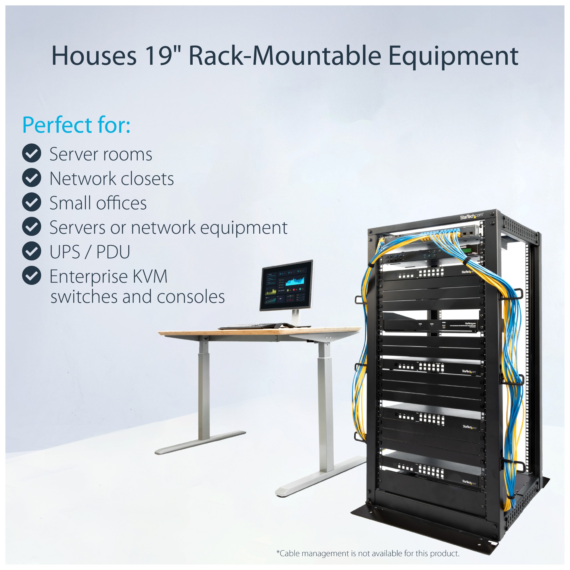 25U Adjustable Depth 4 Post Open Frame Server Rack