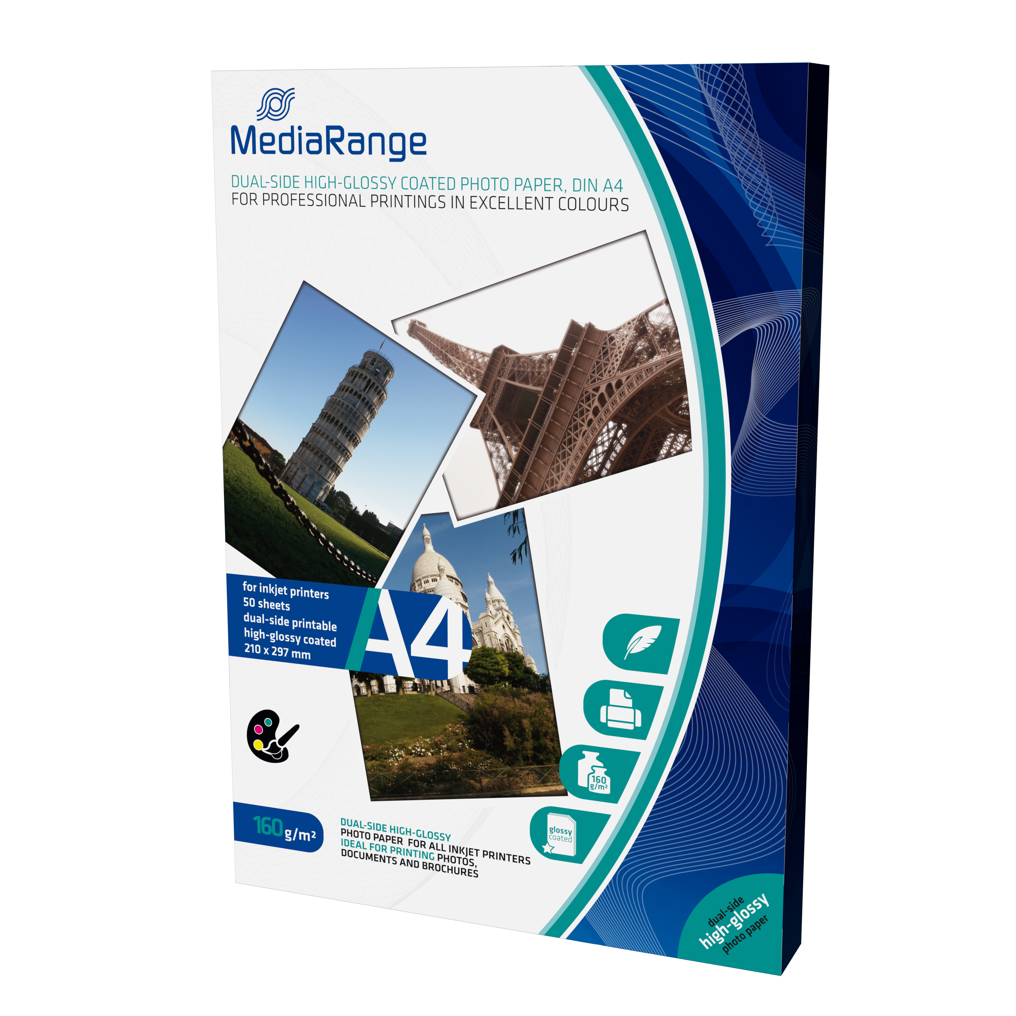 Image of MediaRange MRINK108 photo paper A4 White High-gloss