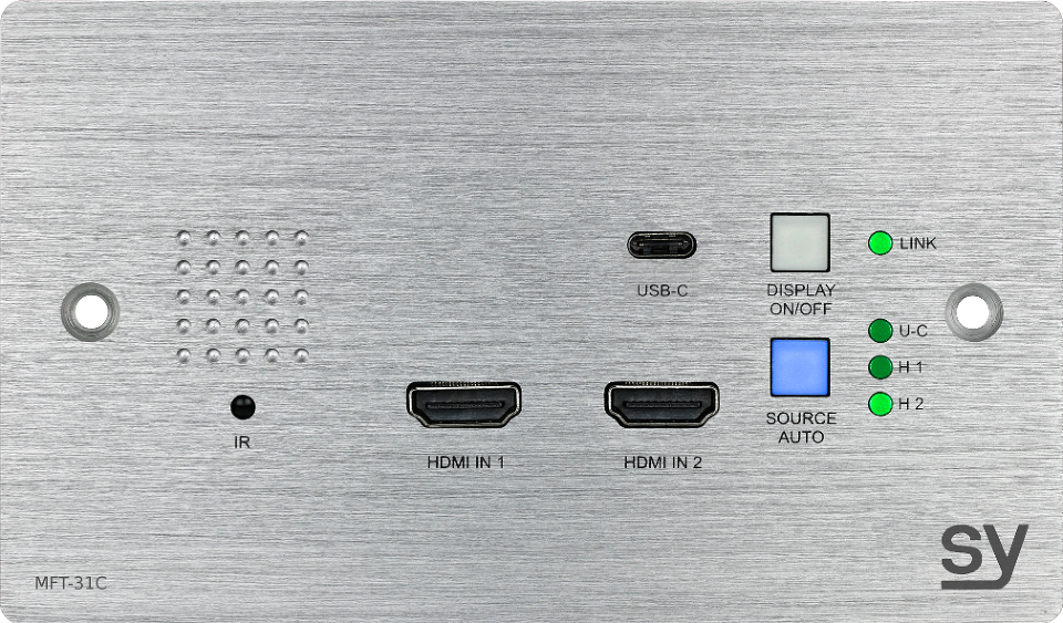 SY ELECTRONICS Wall-mount Multi Format extender (3 inputs), brushed aluminium - Incluedes SY HDBaseT Receiver
