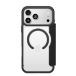 OtterBox React Folio MagSafe Series for Apple iPhone 17 Pro Max, Black Crystal, transparent/black