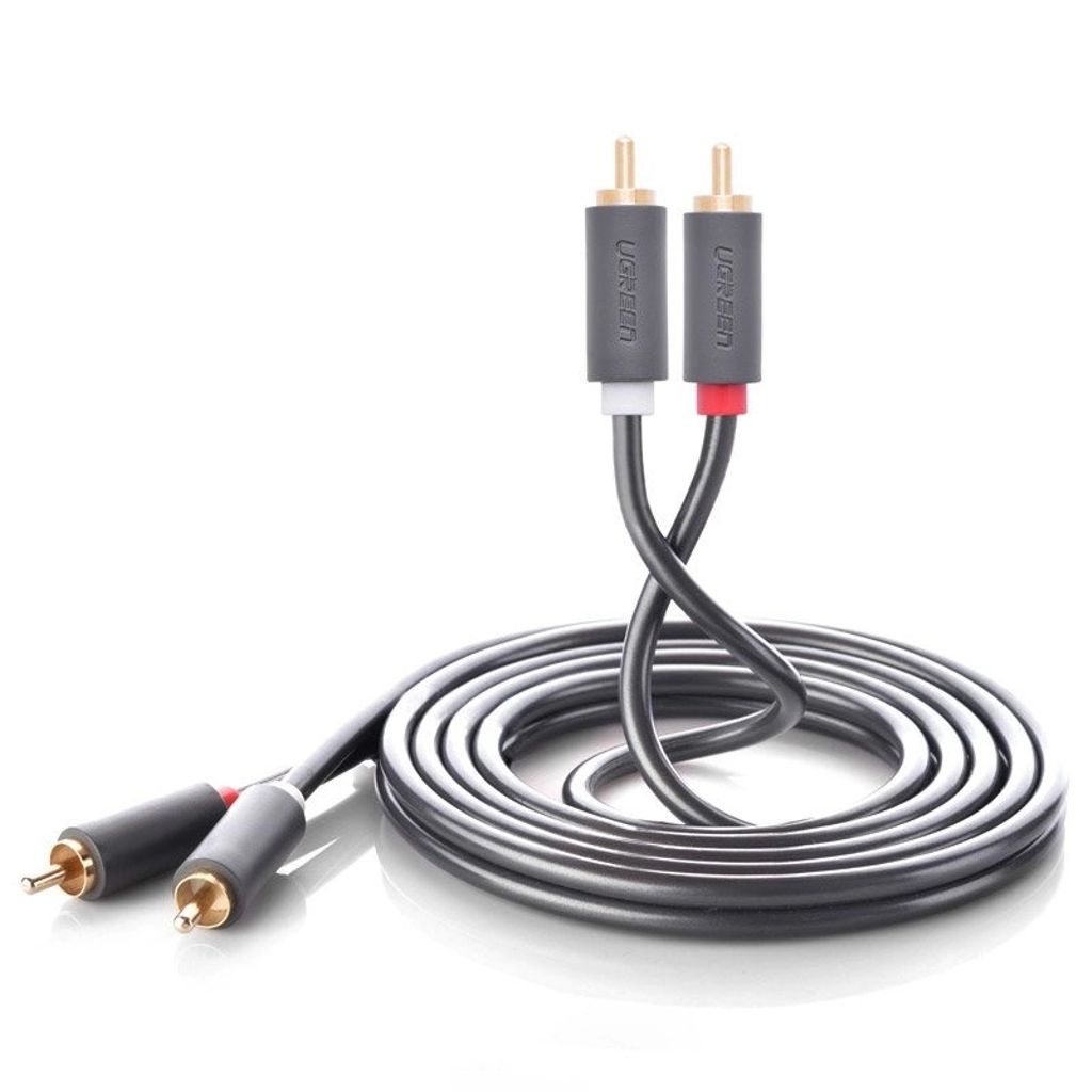 EU Product - 2x RCA/Cinch stereo/audio/video cable, 5m - Gray thumbnail