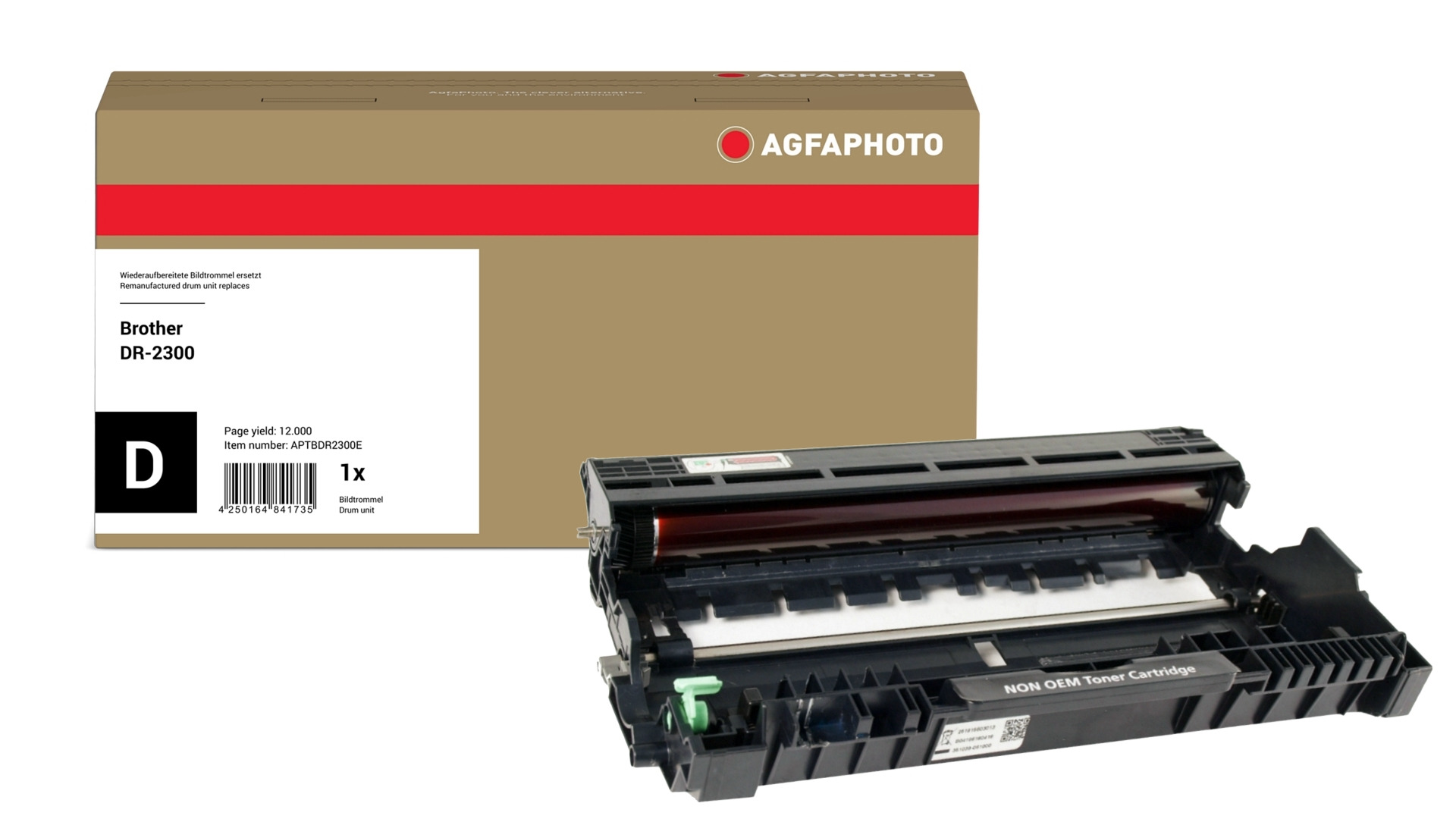 AgfaPhoto Compatible Drum Unit. Replacement for Brother DR-2300. 12000