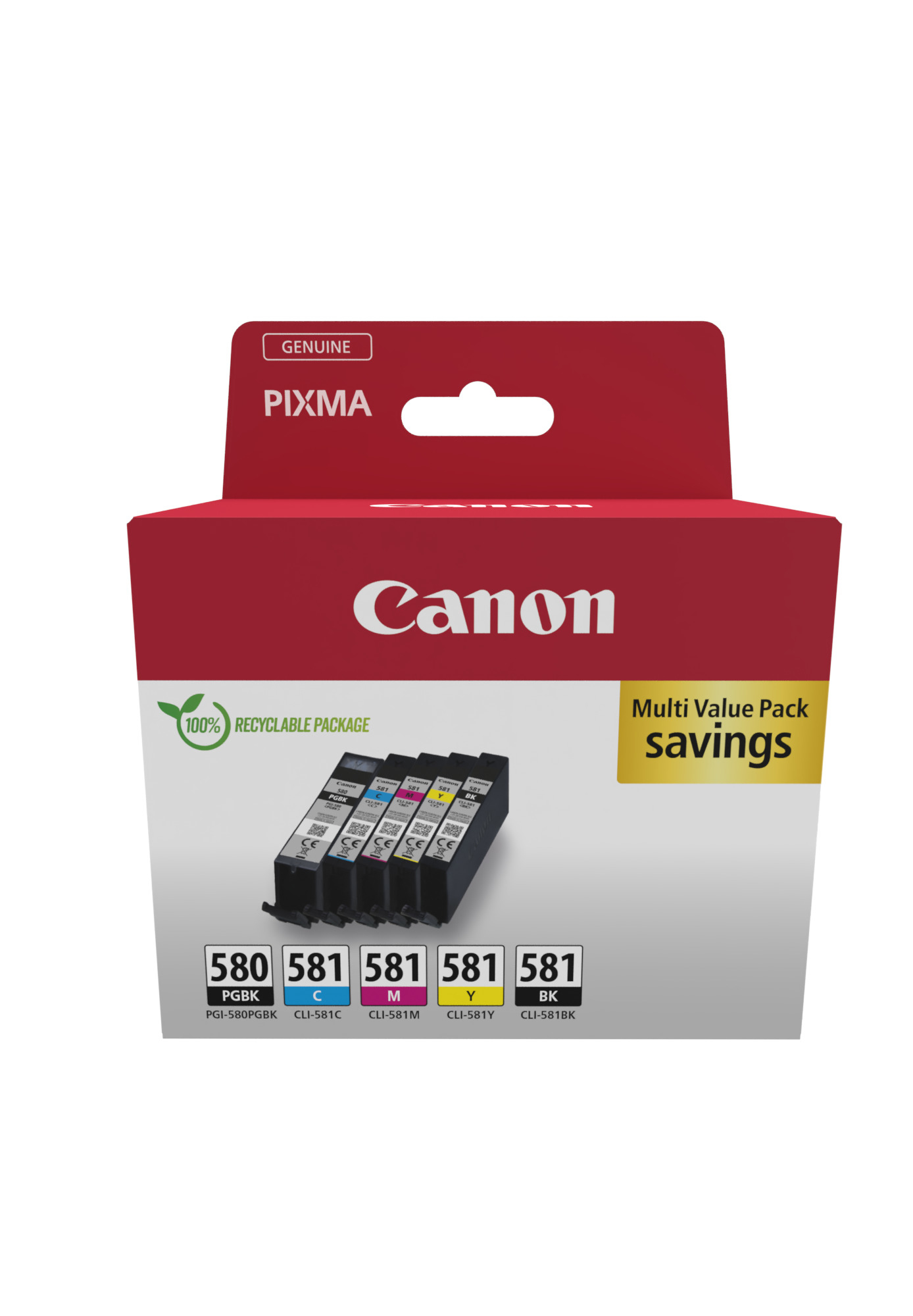 Image of Canon 2078C007/PGI-580CLI-581 Ink cartridge multi pack 2x Bk + 1x...