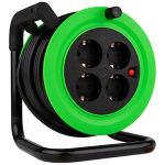 REV 0010043812 power extension 15 m 4 AC outlet(s) Indoor Black, Green