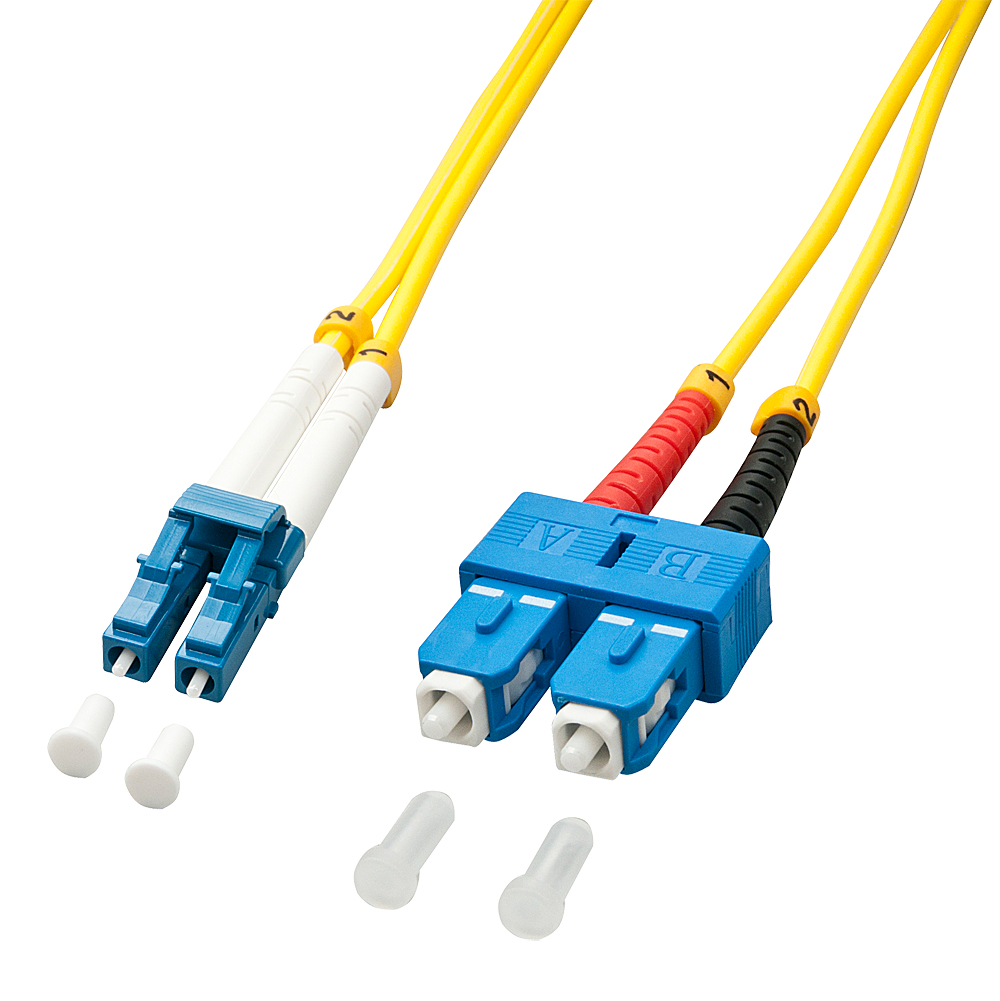Photos - Cable (video, audio, USB) Lindy 1m LC-SC OS2 9/125 Fibre Optic Patch Cable 47470 