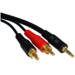 Cables Direct 3.5mm - 2xRCA, 3m audio cable Black, Red
