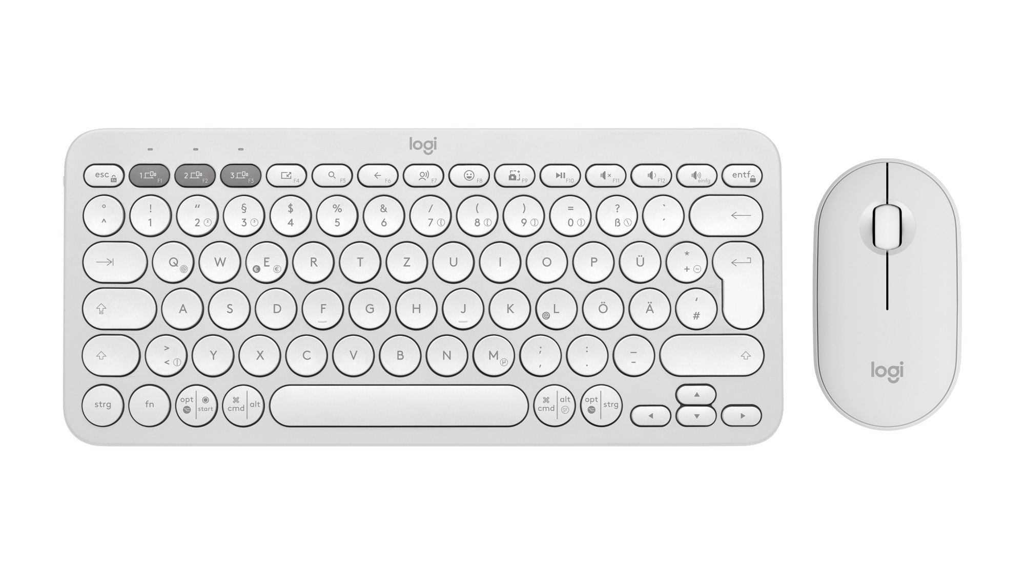 EU Product - Wireless Keyboard+Mouse Pebble 2 Combo white thumbnail