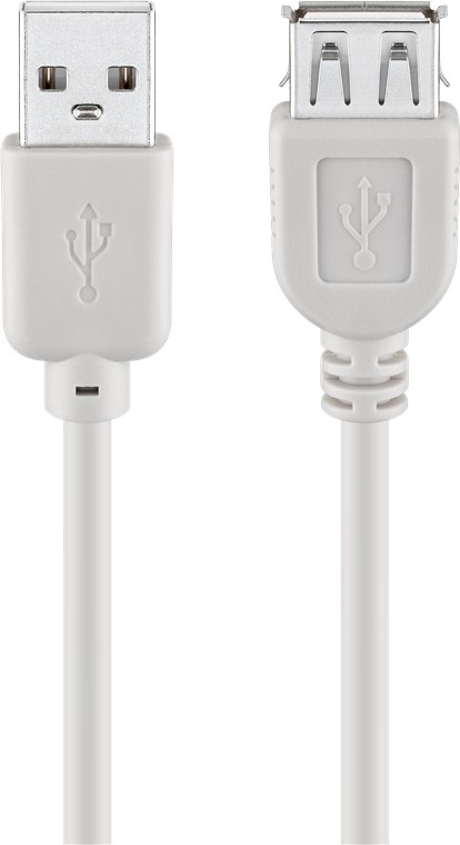 68717 GOOBAY USB 2.0 Hi-Speed extension cable - grey - 5 m - 5 m - USB A - USB A - USB 2.0 - Male/Female - Grey