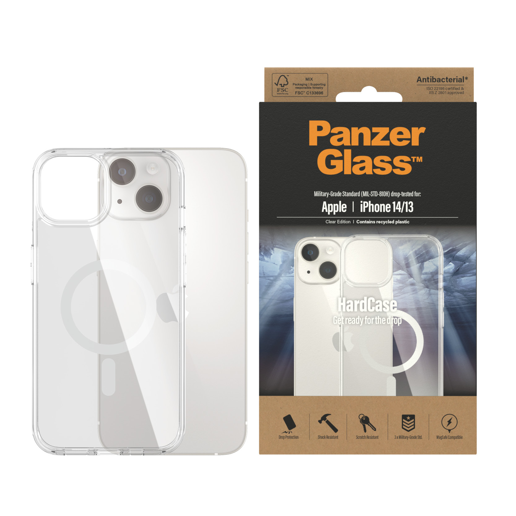 PanzerGlass ™ HardCase MagSafe Compatible Apple iPhone 14 | 13 | Clear