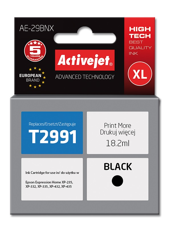 Activejet AE-29BNX ink (replacement for Epson 29XL T2991; Supreme; 18 ml; black)