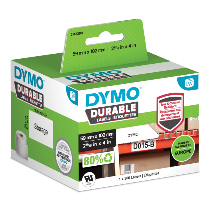 Photos - Office Paper DYMO Durable White Self-adhesive printer label 2112290 