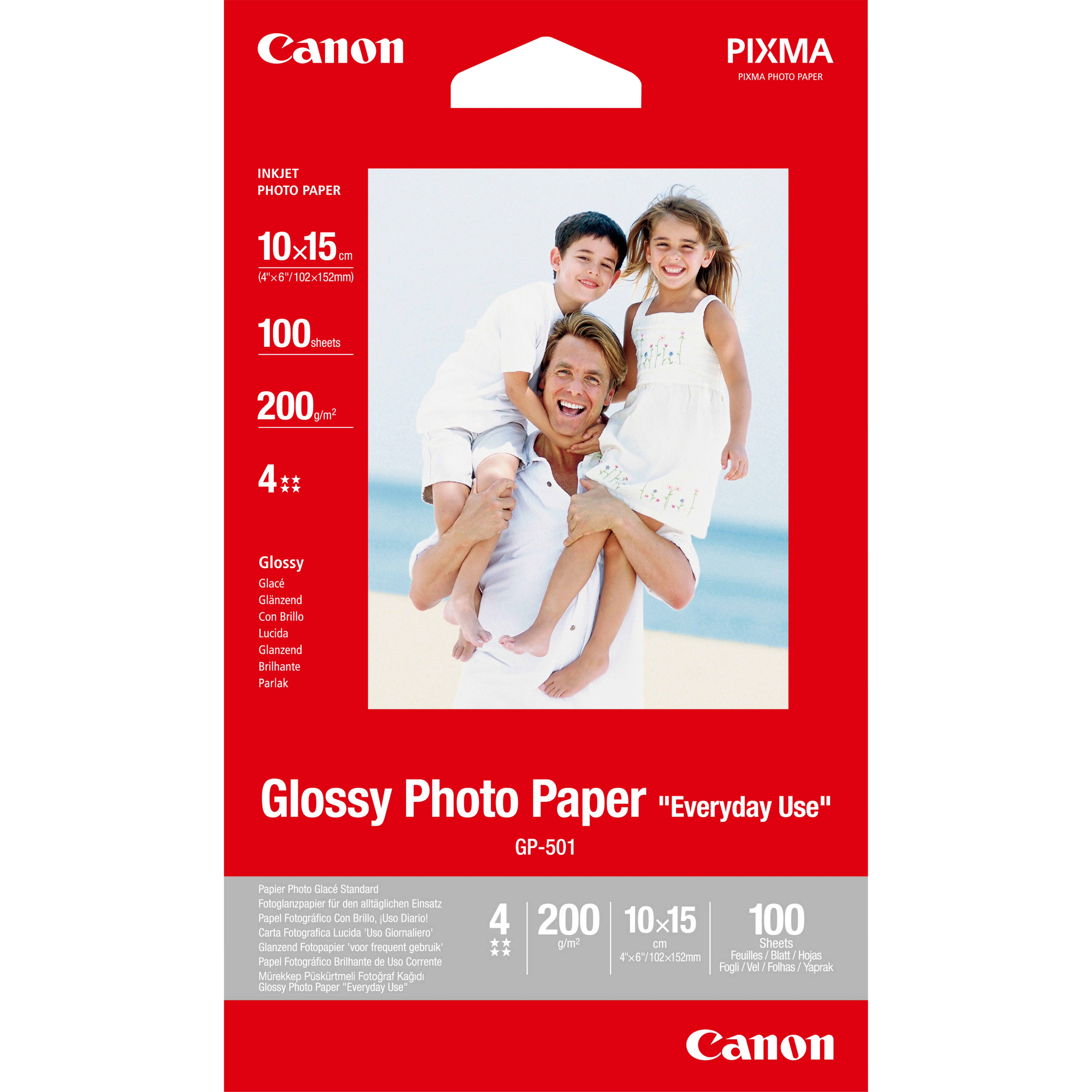 Image of Canon GP-501 Glossy Photo Paper 4x6" - 100 Sheets