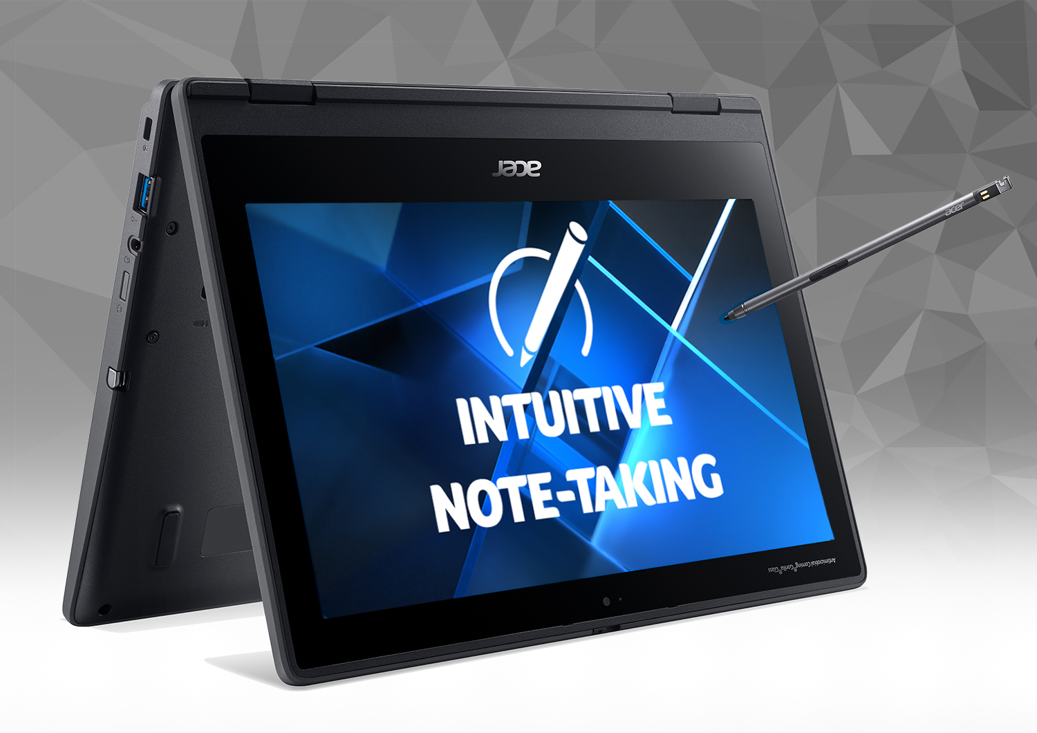 Acer TravelMate Spin B3 TMB311RN-31-C0FM Hybrid (2-in-1) 29.5 cm (11.6") 1920 x 1080 pixels Touchscreen Intel® Celeron® N 4 GB DDR4-SDRAM 64 GB Flash Wi-Fi 5 (802.11ac) Windows 10 Pro Education Black