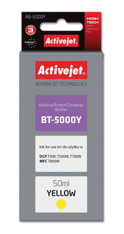 Activejet AB-5000Y ink (replacement for Brother BT-5000Y; Supreme; 50 ml; yellow)
