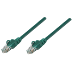 Intellinet Network Patch Cable, Cat6, 0.25m, Green, Copper, U/UTP, PVC, RJ45, Gold Plated Contacts, Snagless, Booted, Lifetime Warranty, Polybag