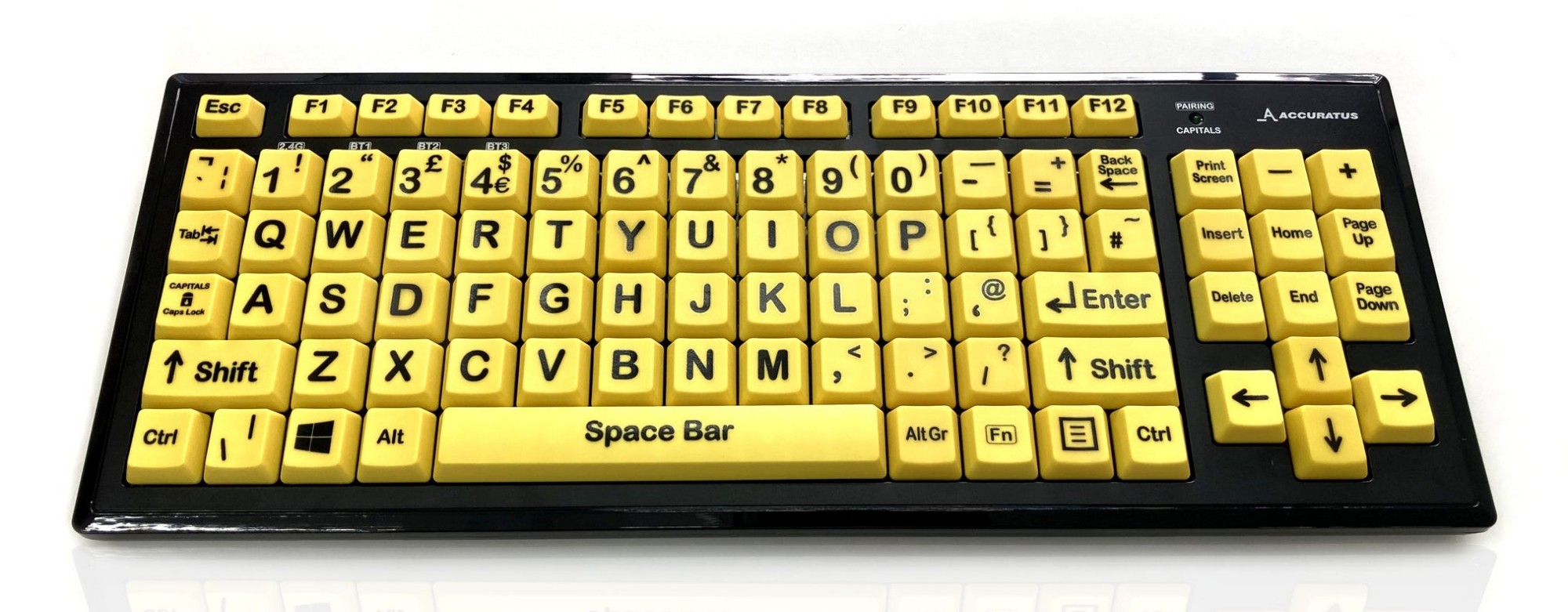 Accuratus Black/Yellow Monster 2 Keyboard Home Rf Wireless + Bluetooth Qwerty Uk En