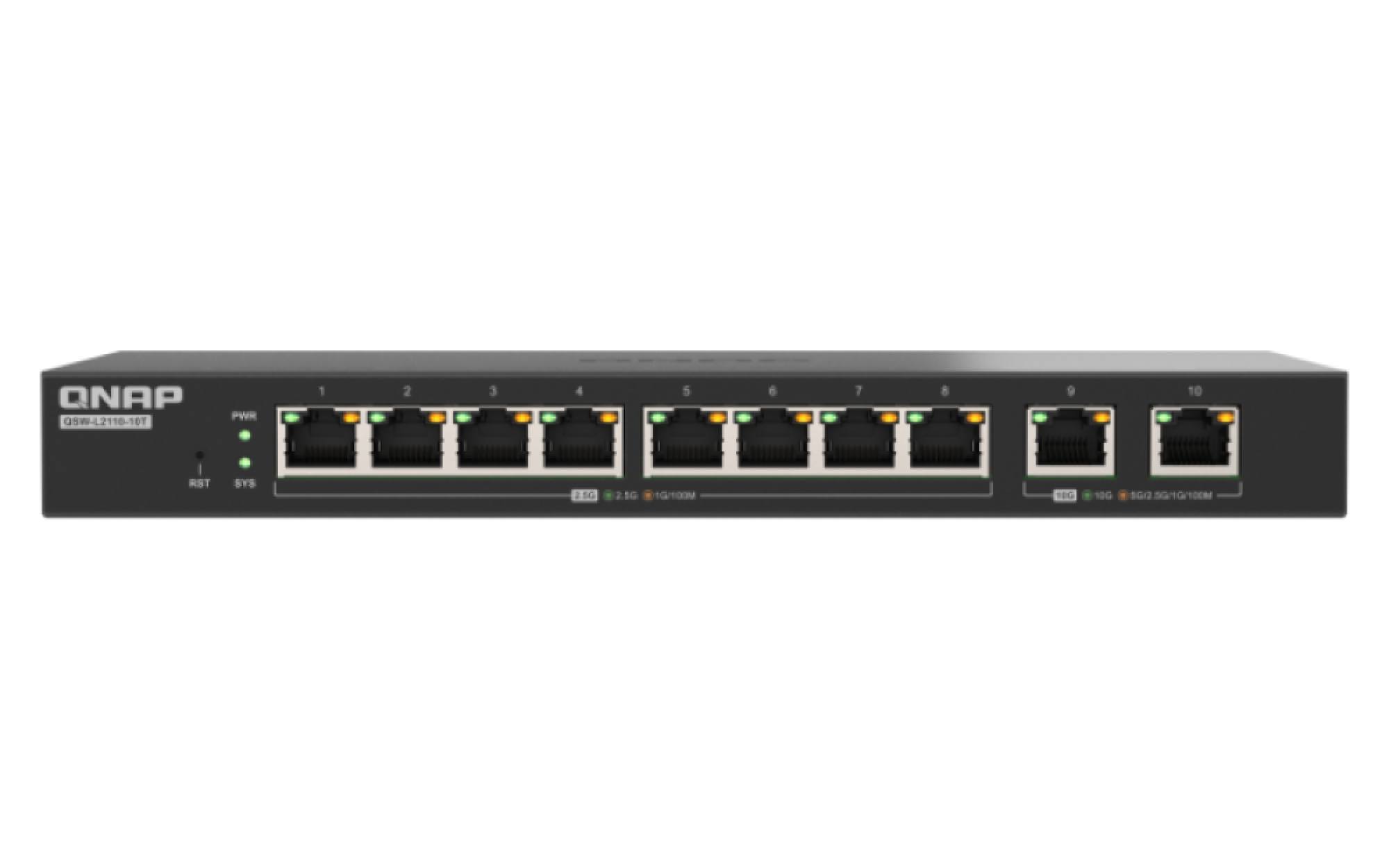QNAP QSW-L2110-10T network switch Managed Desktop Black