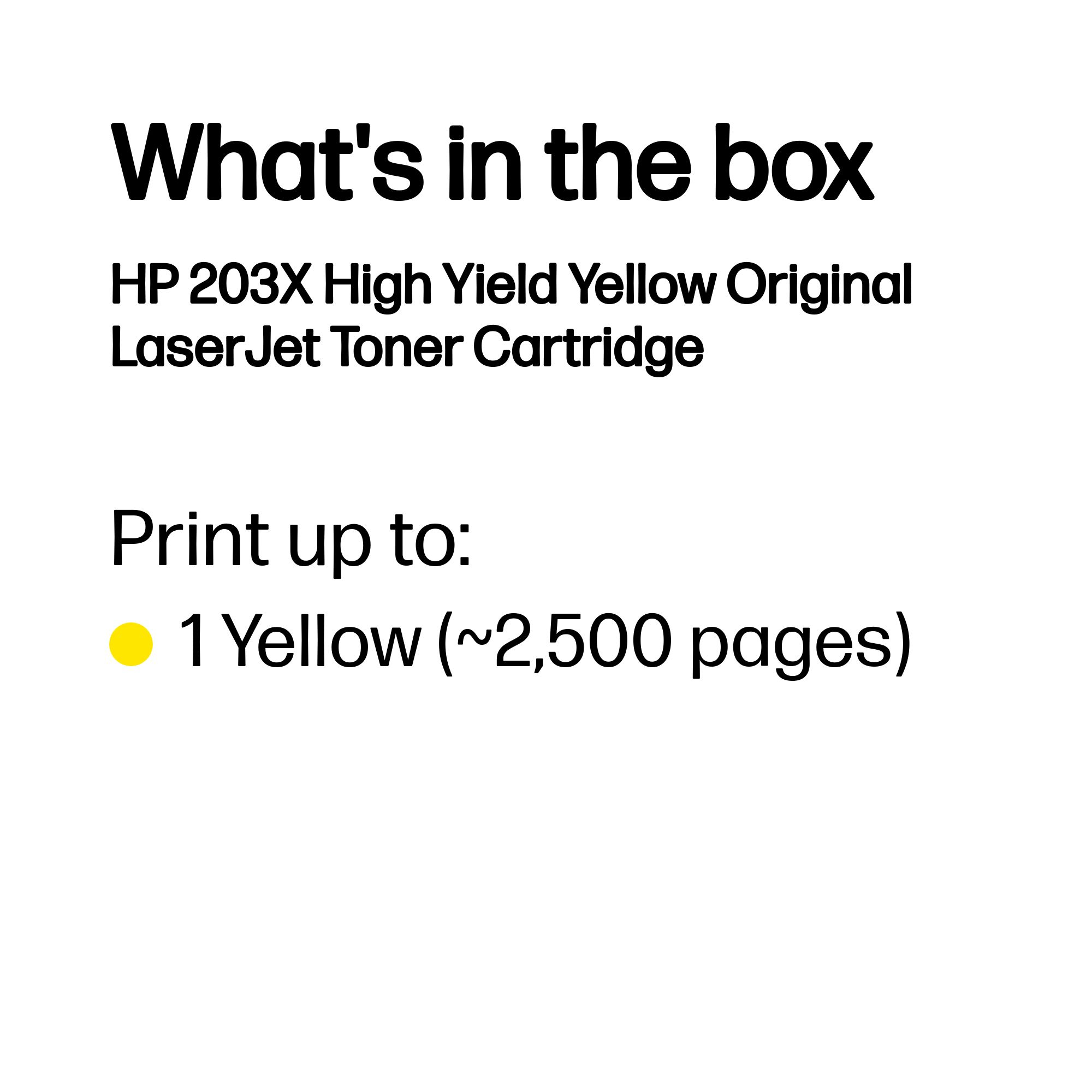 HP CF542X/203X Toner cartridge yellow high-capacity, 2.5K pages ISO/IEC 19798 for HP Pro M 254