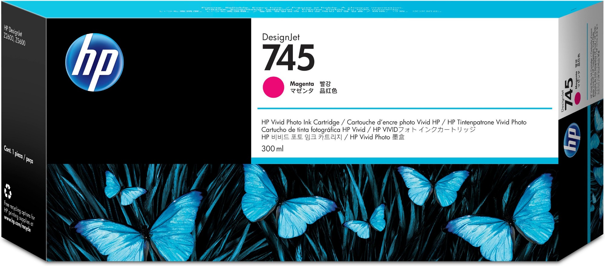 HP F9K01A/745 Ink cartridge magenta 300ml for HP DesignJet Z 2600