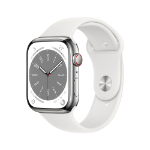 Apple Watch Series 8 OLED 45 mm Digital 396 x 484 pixels Touchscreen 4G Silver Wi-Fi GPS (satellite)