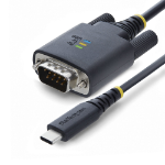 StarTech.com 6.6ft (2m) USB-C to Null Modem Serial Adapter Cable, COM Retention, FTDI, Type-C to Female DB9 RS232, Status LEDs, Interchangeable DB9 Screws and Nuts