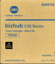 Konica Minolta A0X5152/TNP-22K Toner black, 6K pages/5% for KM Bizhub C 35