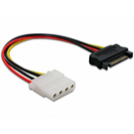 DeLOCK Power SATA/Molex Cable Black, Red 0.12 m