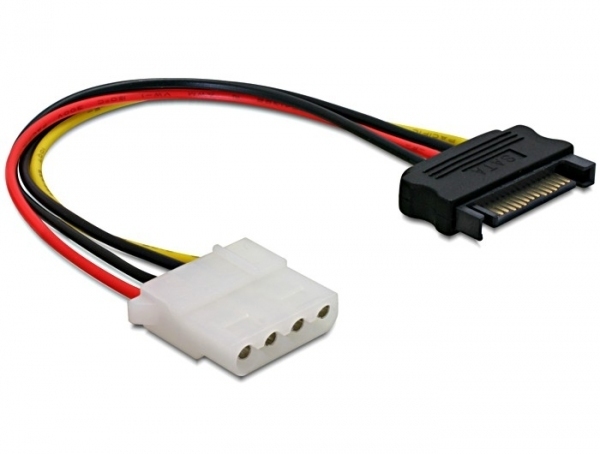 Image of DeLOCK Power SATA/Molex Cable Black, Red 0.12 m