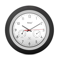 Image of Mebus 19449 - Digital wall clock - Round - Black - White - Plastic...
