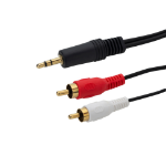 connektgear 2m 3.5mm Stereo to 2 x RCA/Phono Audio Cable - Male to Male - Gold Connectors