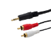 connektgear 2m 3.5mm Stereo to 2 x RCA/Phono Audio Cable - Male to Male - Gold Connectors