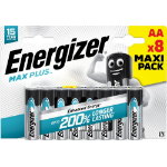 Energizer Max Plus Alkaline AA Battery Pack of 8