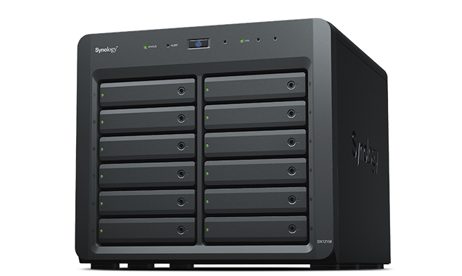 Image of Synology DX1215II storage drive enclosure HDD/SSD enclosure Black...