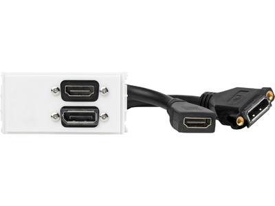 Vivolink WI221267 socket-outlet HDMI + DisplayPort White
