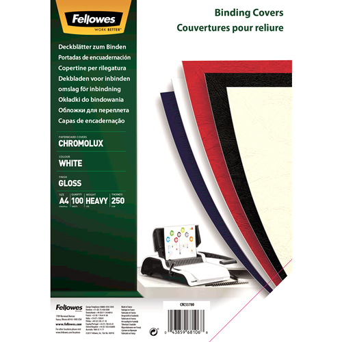 Image of Fellowes 5378006 binding cover A4 White 100 pc(s)