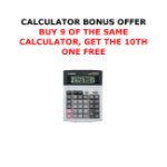 Canon 12 DIGIT DESKTOP CALCULATOR DUAL POWER TAX CALC ADJ DISPL AY - BUY 9 GET 1 FREE