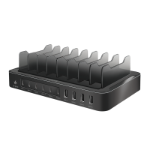 LogiLink USB-A/C Desktop charger, 120 W, 10-port, 4x USB-A (QC), 6x USB-C (PD), Black