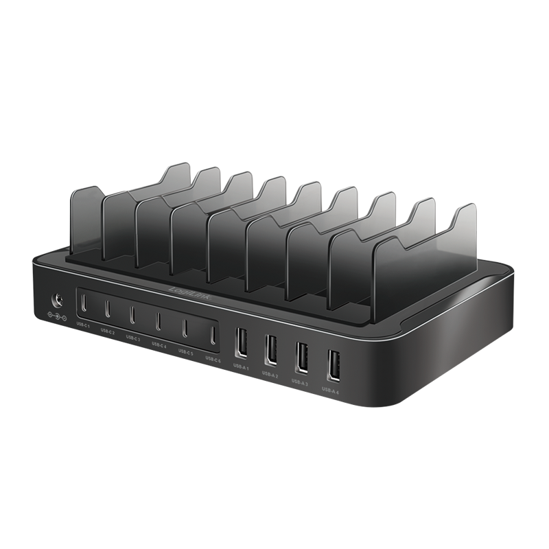 Photos - Other Components LogiLink USB-A/C Desktop charger. 120 W. 10-port. 4x USB-A (QC). 6x US PA0327 