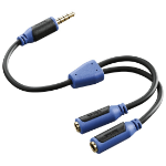 Hama Super Soft audio cable 3.5mm 2 x 3.5mm Black, Blue