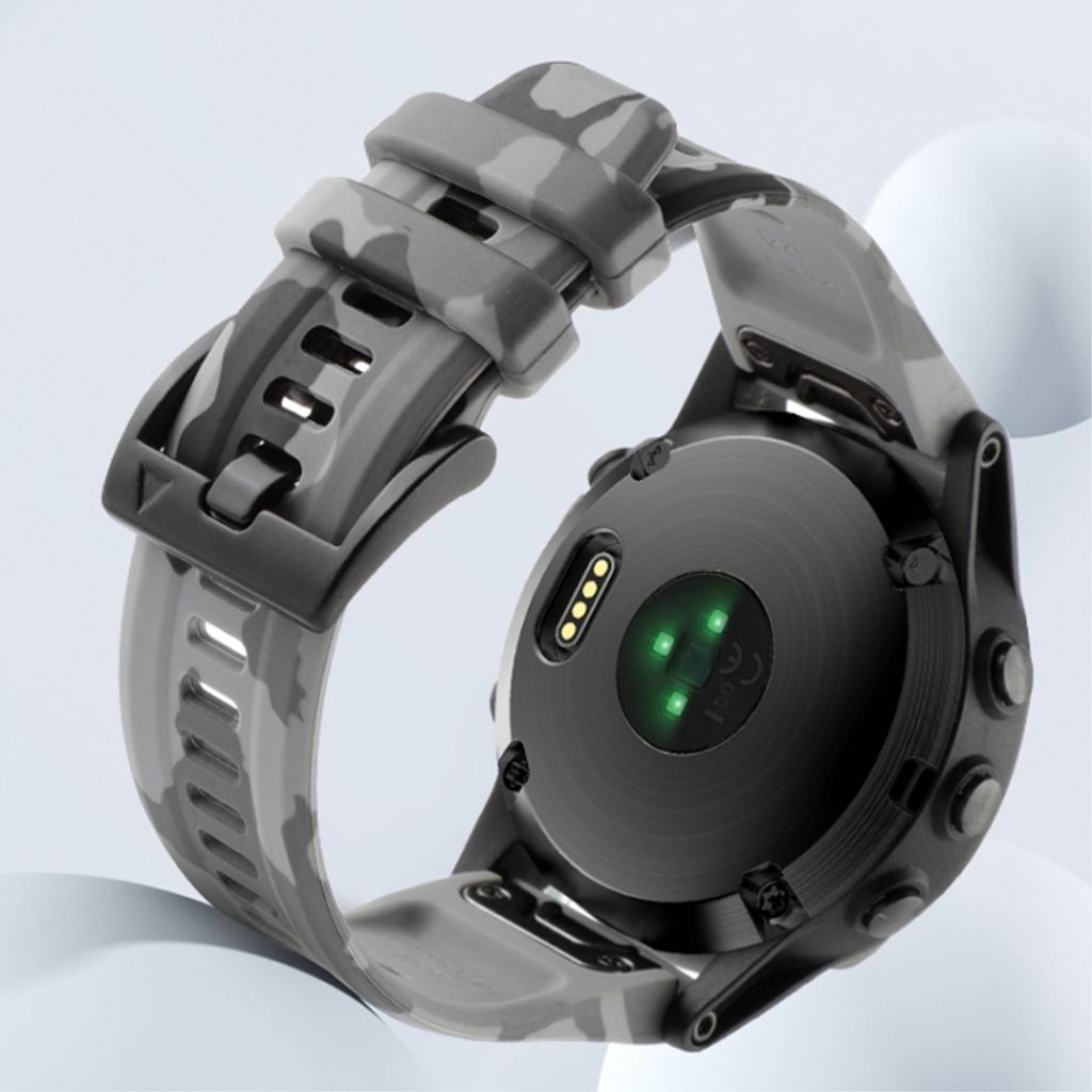 EU Product - Fenix 7 Pro 47mm Camouflage Silicone Watch Band - Black / Blue thumbnail