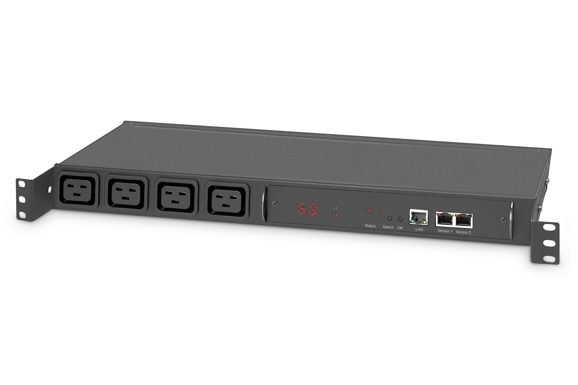 Image of Digitus Inline metered PDU, 4 Phases at 16A, 4 x IEC C19