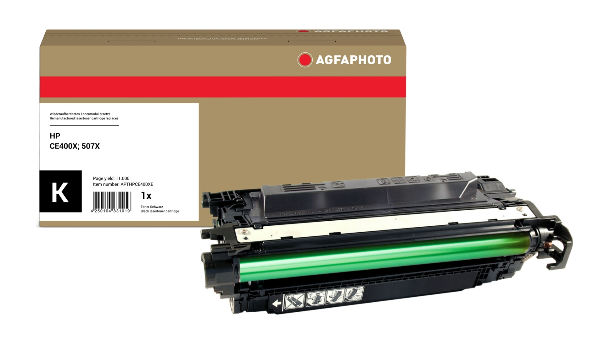 AgfaPhoto Compatible Toner Cartridge. Black. Replacement for HP CE400X