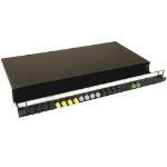 Videk 1u 24 adaptor - 24 Fibre ST Simplex Multimode Sliding Panel - Black