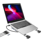 ProperAV Folding Laptop Stand with 100W PD USB-C Charging Hub including 4 x USA-A