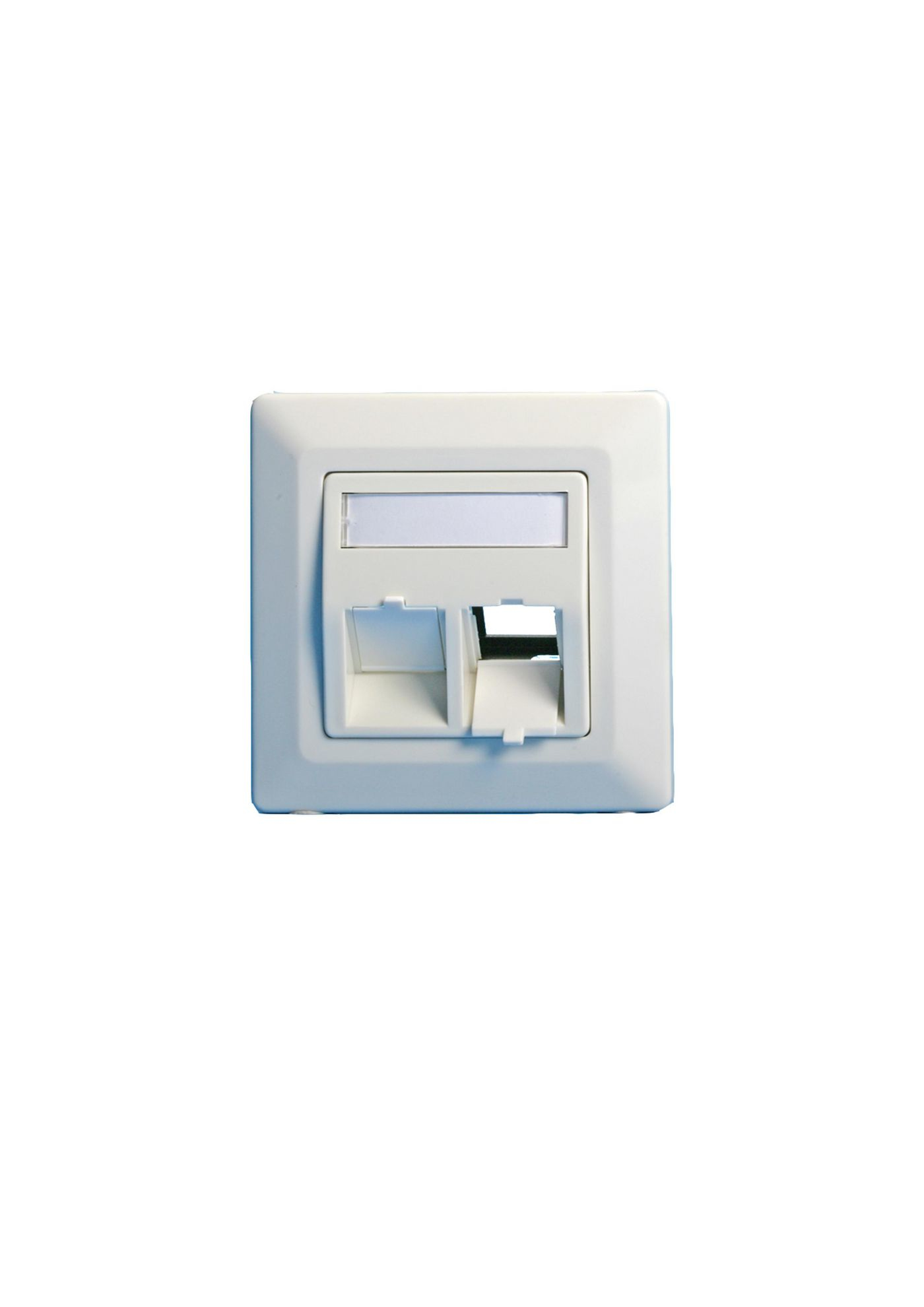 LVN126188 Lanview Wall plate, angled, double  outlet EURO white