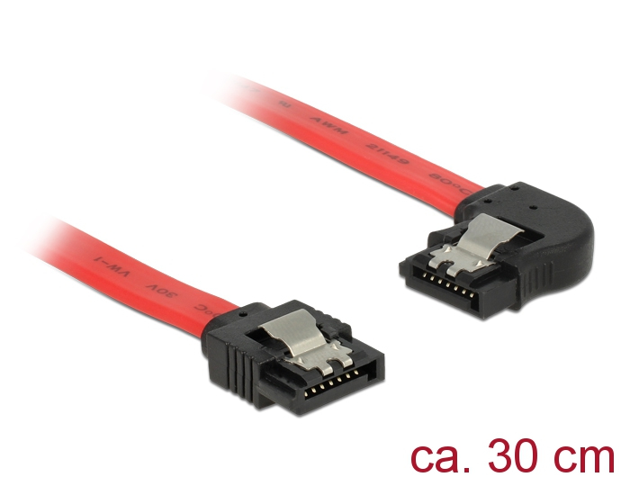 Image of DeLOCK 83963 SATA cable 0.3 m SATA 7-pin Black, Red