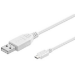 Microconnect USB A/Micro USB B, 3 m USB cable USB 2.0 Micro-USB B White