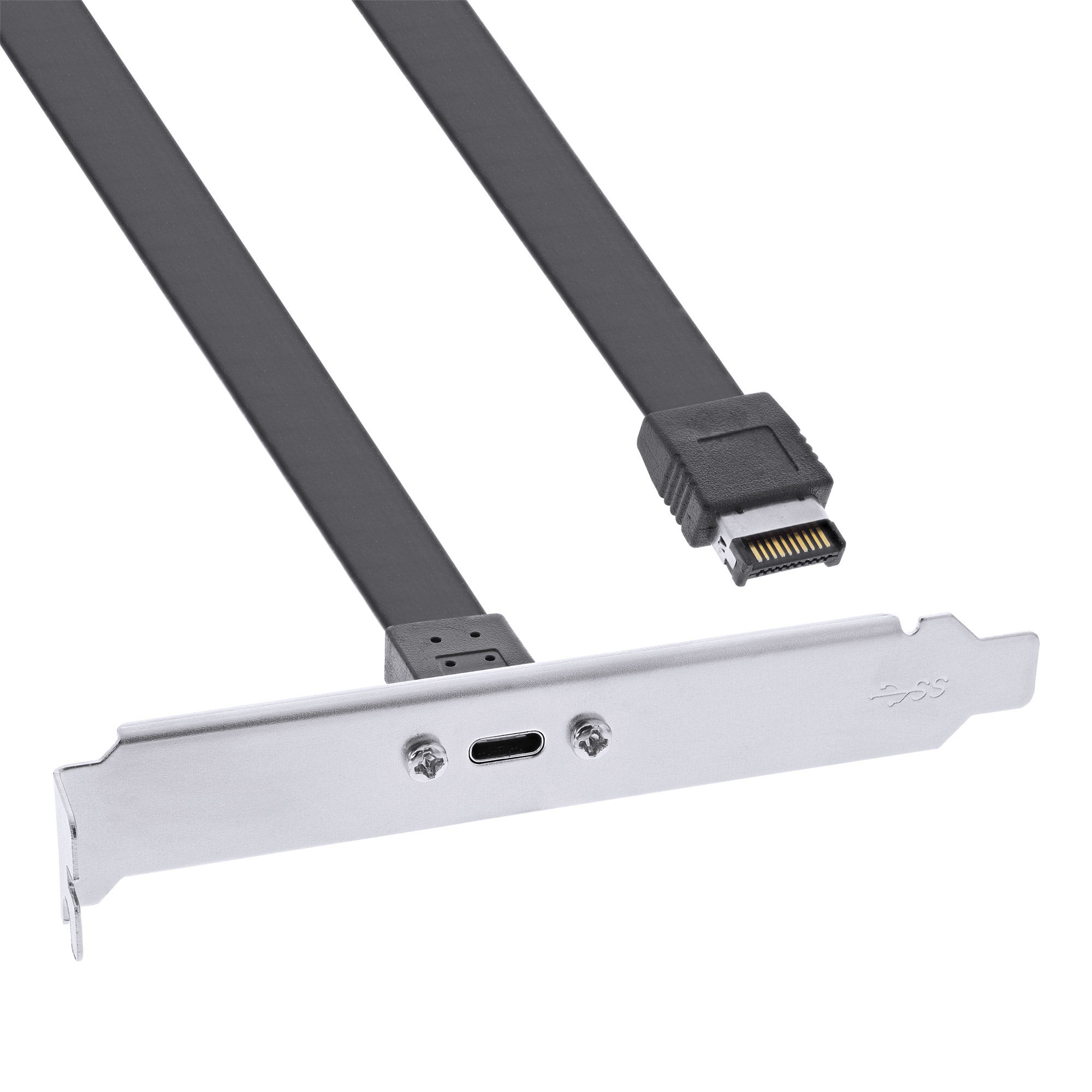 Image of InLine PCI slot bracket, USB-C to USB 3.2 front panel Key-A...